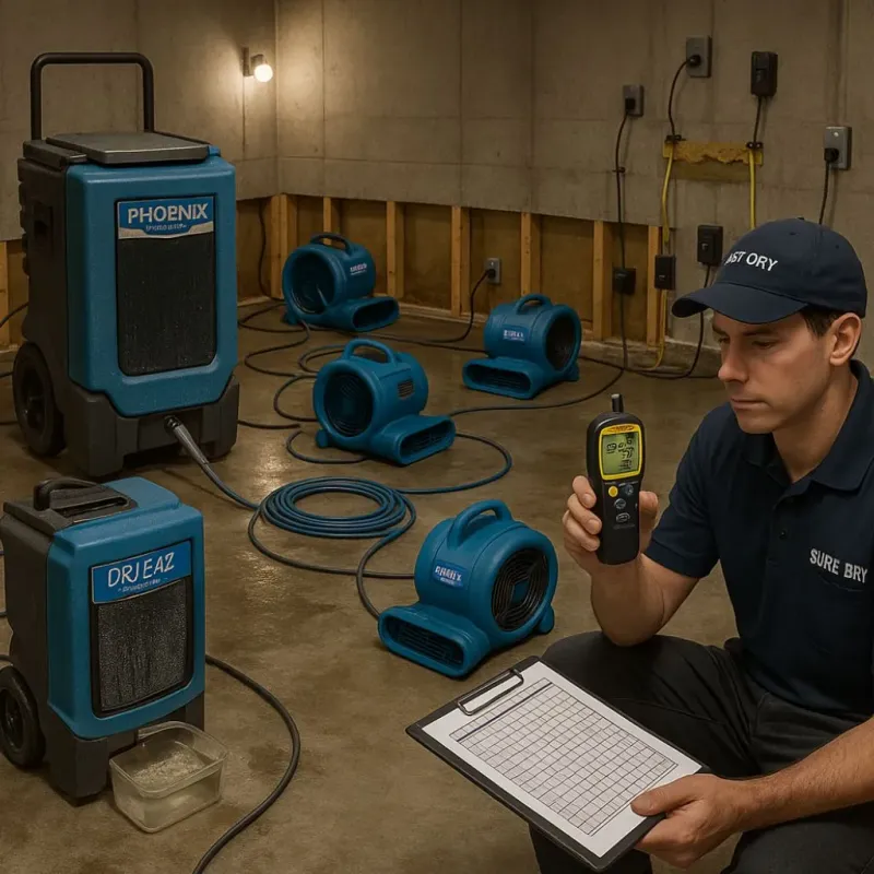 Structural Drying and Dehumidification process in McIntosh, NM